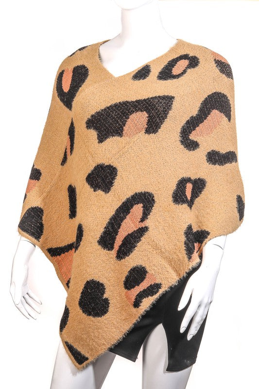 Animal Print Pattern Fashion Poncho Cami colour
