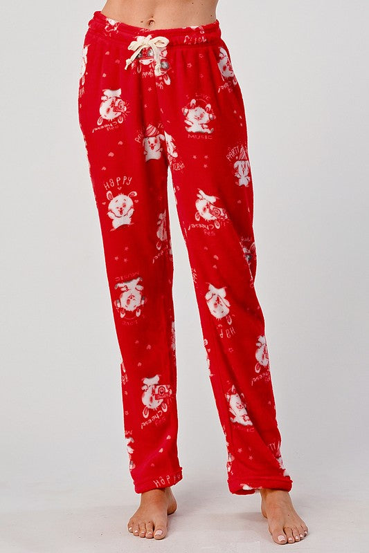 Women's Print Fleece Pajama Pants