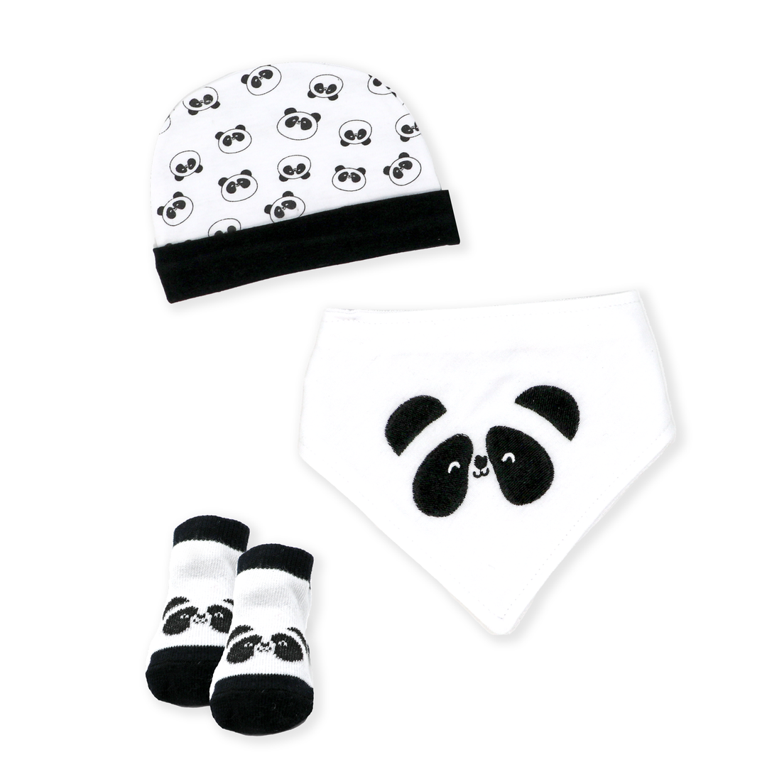 3 Piece Accessory Set: Panda , cap and sockes panda set