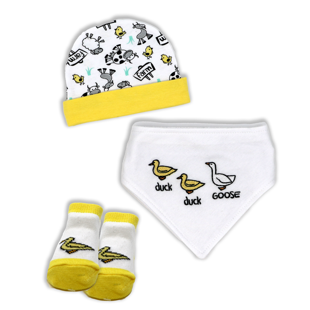 Baby duck Cap and Booty Socks Set , cap and sockes set duck print for kids