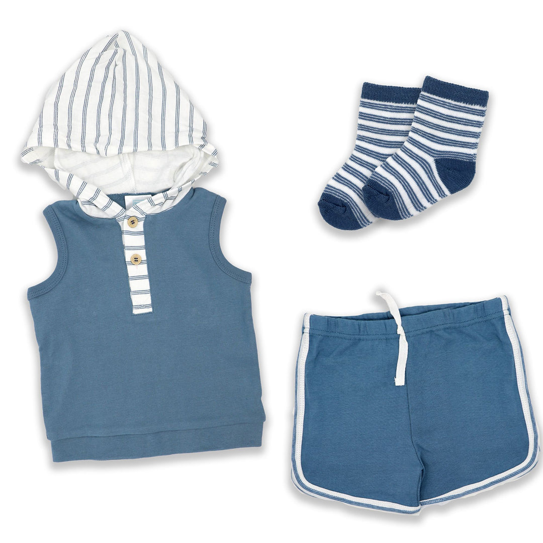 Boys INF 3 Piece Short Set: Blues