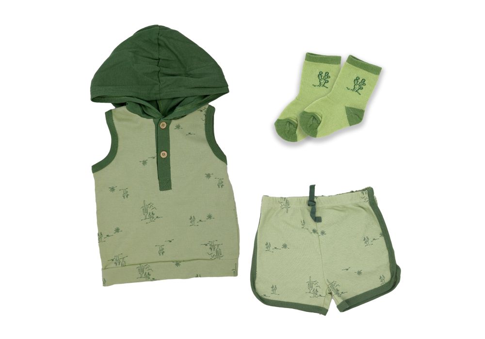 Boys INF 3 Piece Short Set: Sahara Desert
