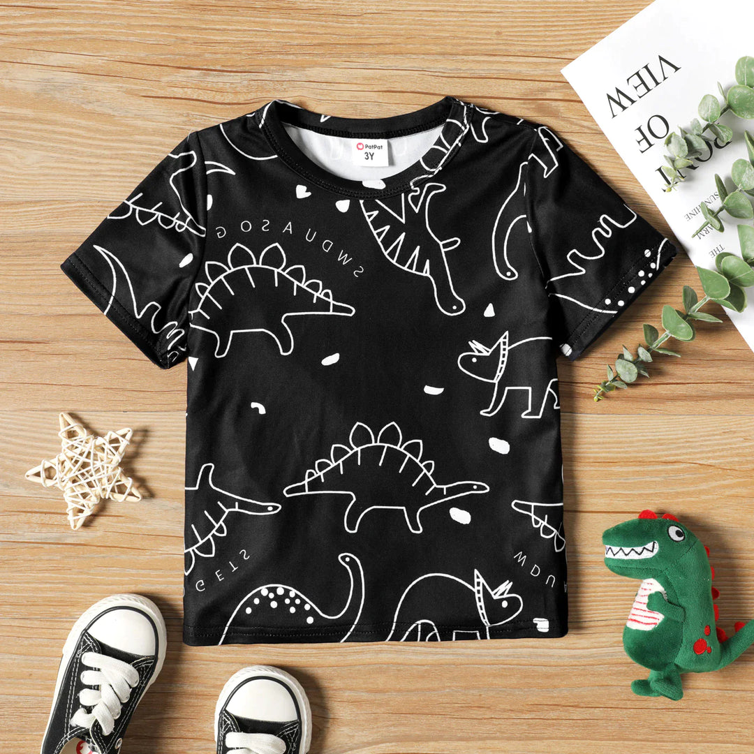 Toddler Boy Animal Dinosaur Print Short-sleeve Tee