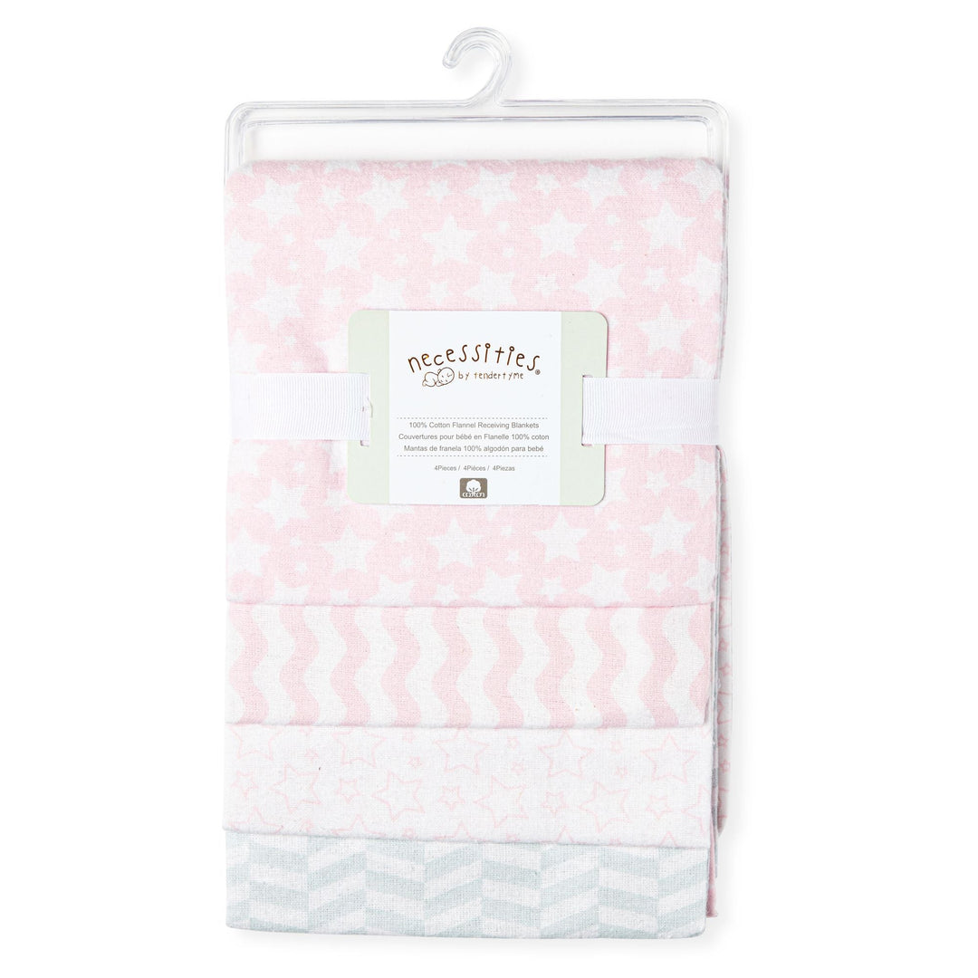 Receiving Blankets , 4 Pack Receiving Blankets: Star Pink