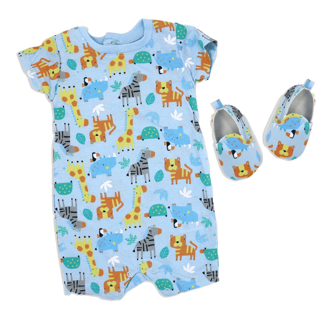 Boys 2 Piece Romper and Shoe Set