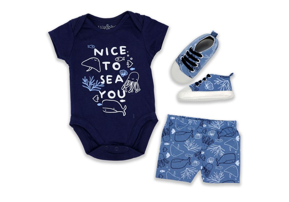 Boys 3 Piece Shoe Set: Nice To Sea You