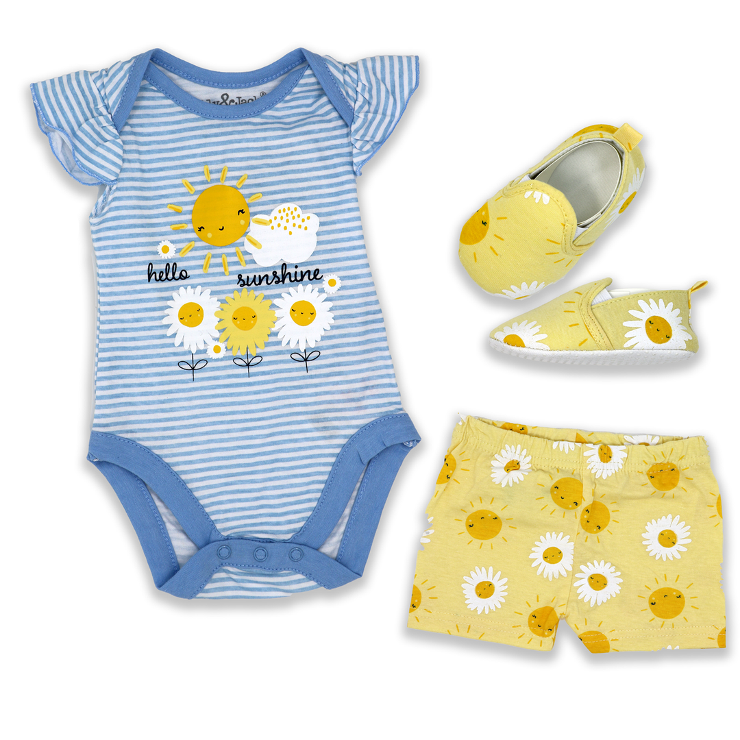 GIRLS 3PC SHOE SET -HELLO SUNSHINE