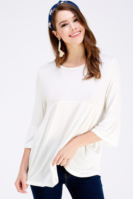 Fit and Relaxed Pleated Casual Top