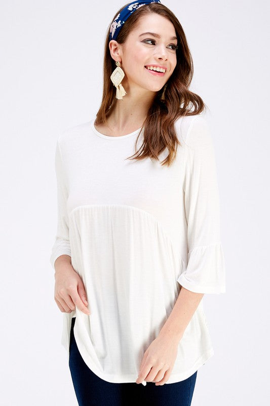 Fit and Relaxed Pleated Casual Top