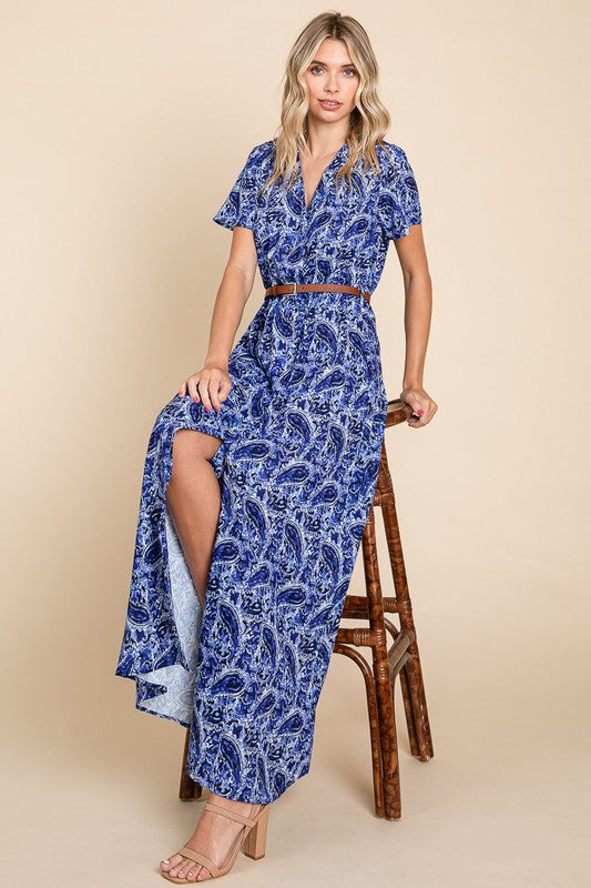 paisley print maxi dress