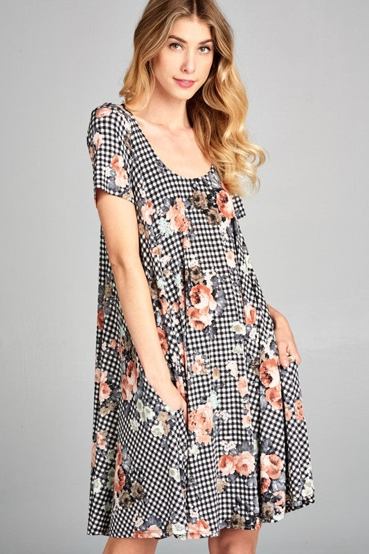 Printed Babydoll Tunic Dress