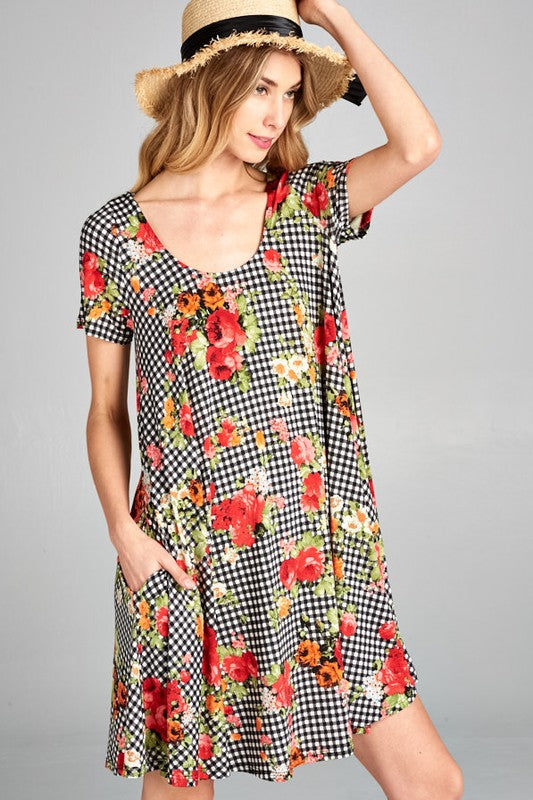 Printed Babydoll Tunic Dress