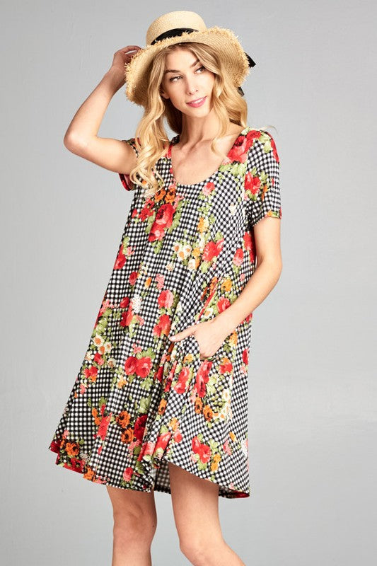 Printed Babydoll Tunic Dress