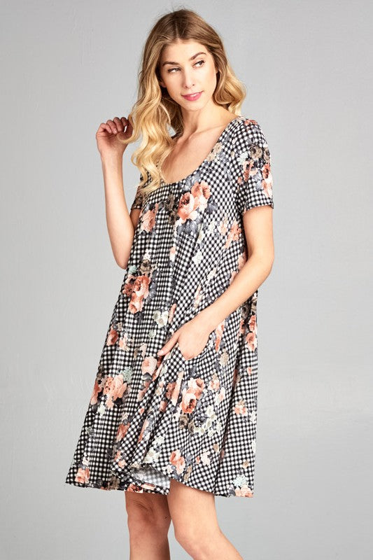 Printed Babydoll Tunic Dress