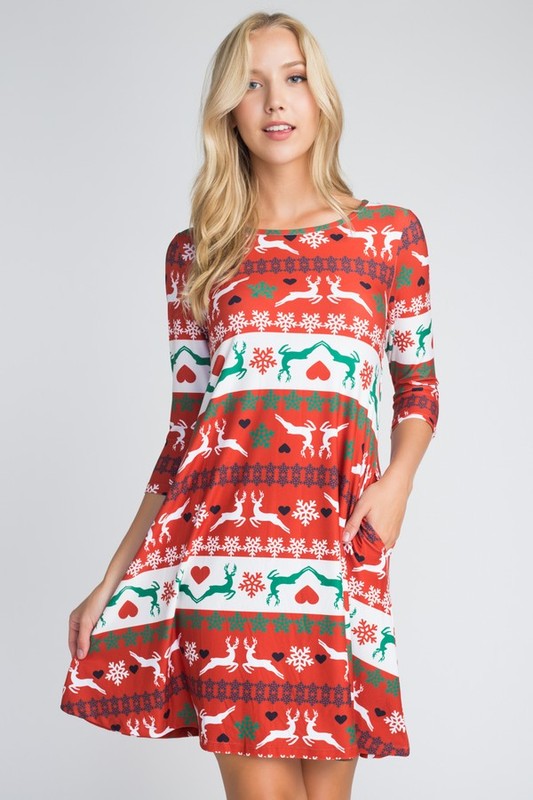 Plaid Print Christmas Dress