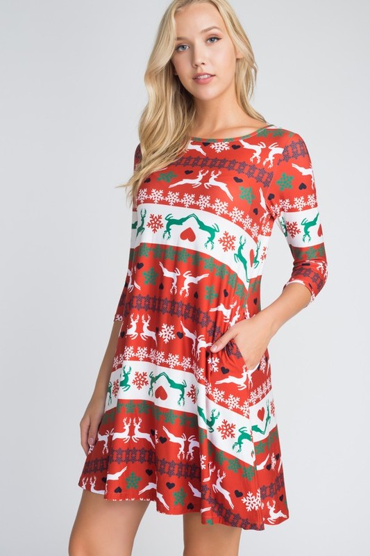 Plaid Print Christmas Dress