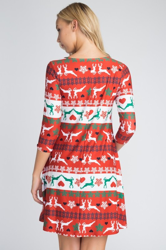 Plaid Print Christmas Dress