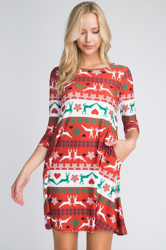 Plaid Print Christmas Dress