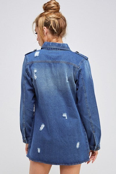 Casual comfort denim Jacket 100% Cotton Dark blue colour